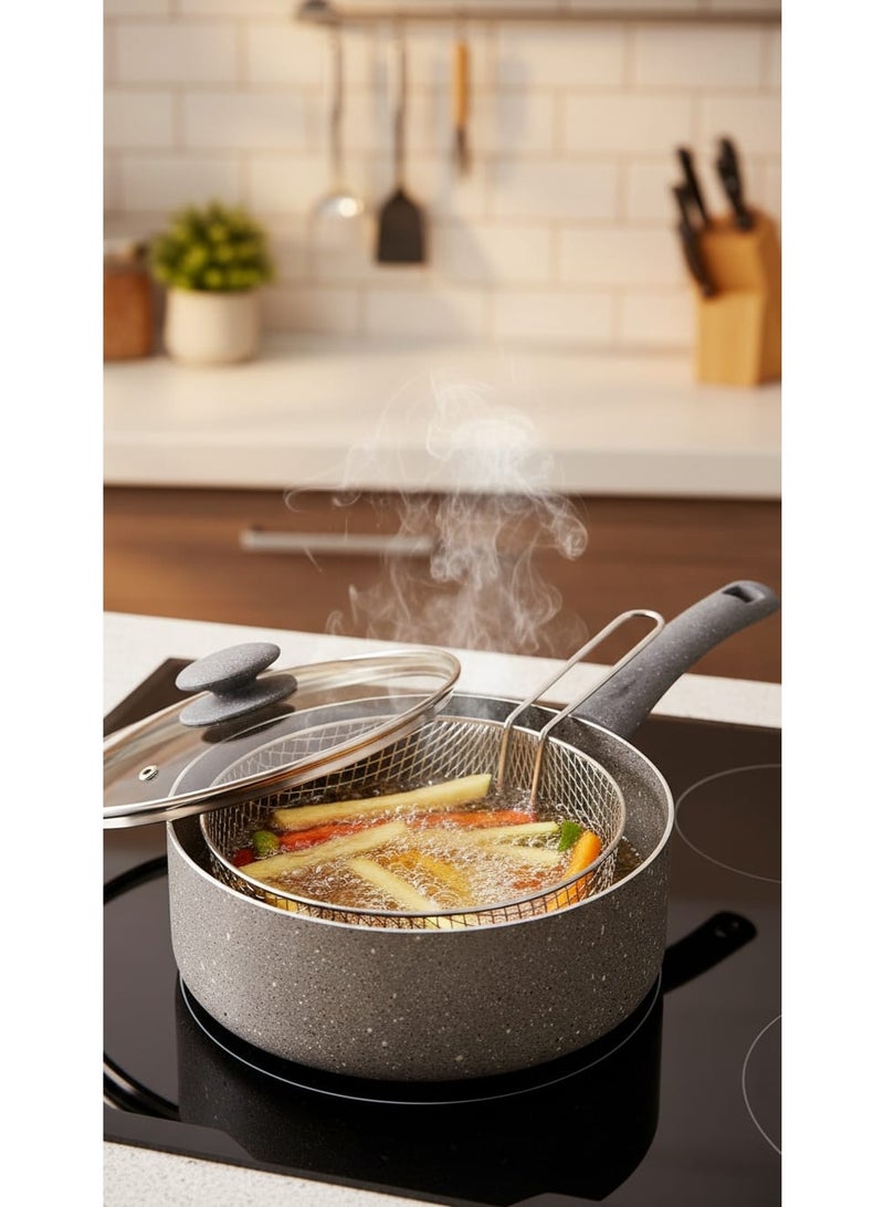 Multi-Purpose Cooking Pot Frying Pan with Strainer and Lid 26 cm - Image 3